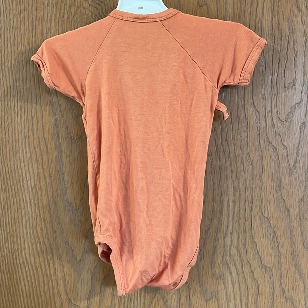 Kate Quinn‎ Short Sleeve Bamboo Kimono Bodysuit Auburn Orange 12-18M